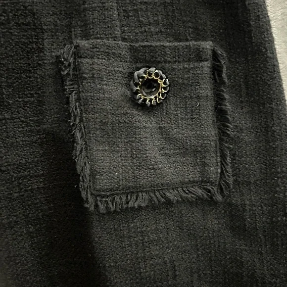 Karl Lagerfeld Paris tweed mini black dress - Picture 2 of 12